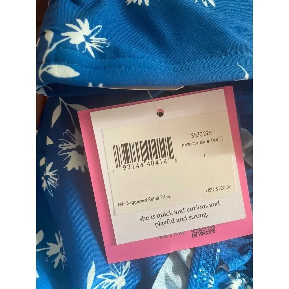 Kate Spade Dandelion Floral Mini Ruffle Two‎ Piece Bikini Macaw Blue